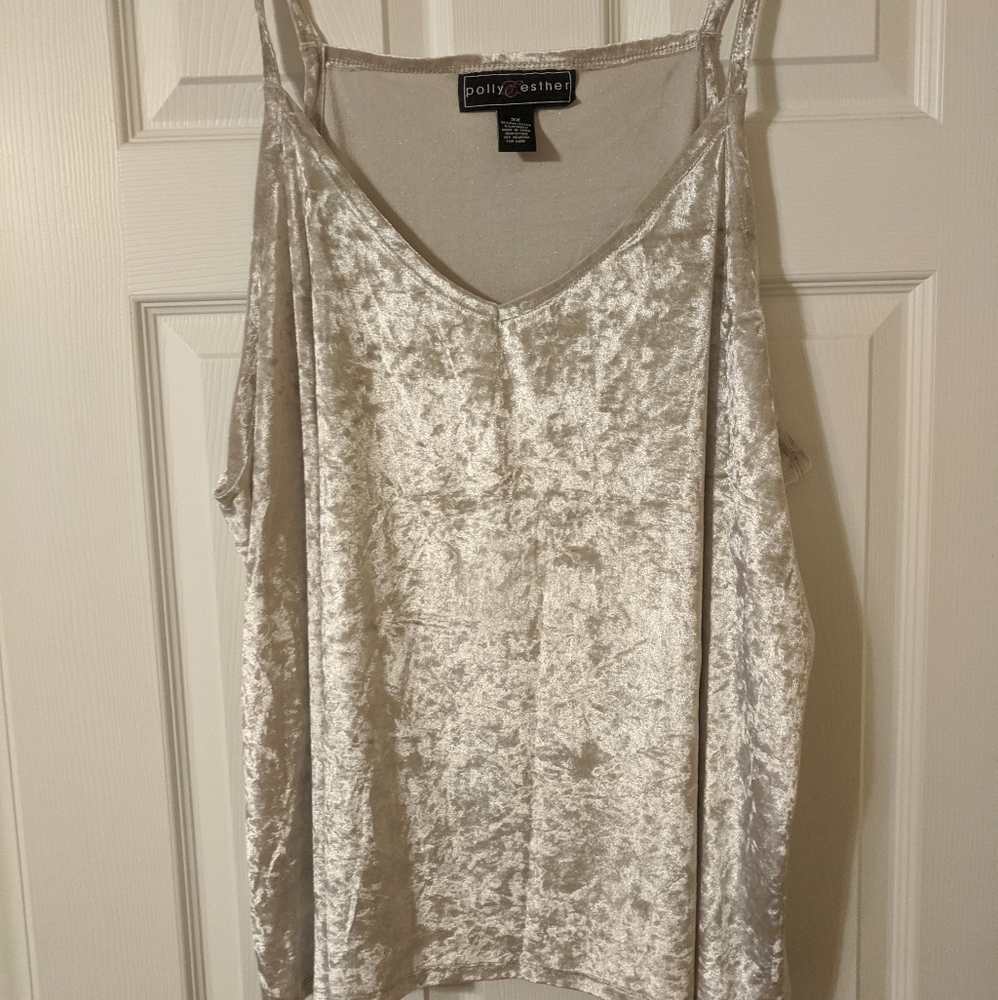 Crushed velvet tank top